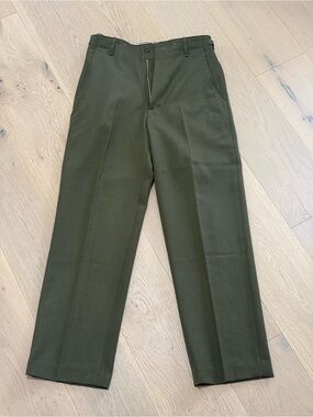 Men's M51 Olive Dress Trousers - Tailored Pleat Front And Side Cinches